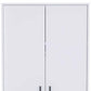71" White Wood Two Door Single Drawer Combo Dresser