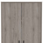71" White Wood Two Door Single Drawer Combo Dresser