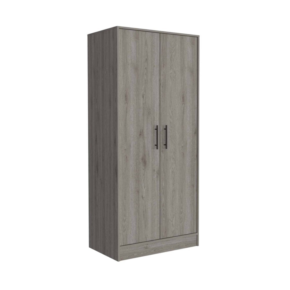 71" White Wood Two Door Single Drawer Combo Dresser