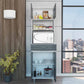 79" Gray Pantry Cabinet with Three Storage Shelves