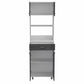 79" Gray Pantry Cabinet with Three Storage Shelves