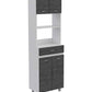 24" White and Gray Wood Flat Door Kitchen Cart With Storage