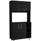 71" Black Wood Pantry Or Storage Closet