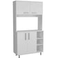 71" Modern White Pantry Cabinet with Five Shelves