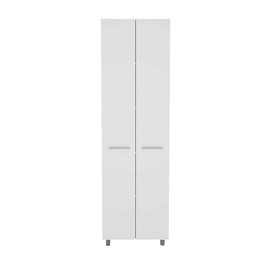78" Modern White Pantry Cabinet with Two Full Size Doors