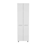 78" Modern White Pantry Cabinet with Two Full Size Doors