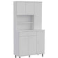 67" White Pantry Cabinet with Five Storage Shelves