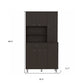 67" Black Wood Seven Door Pantry Or Storage Closet