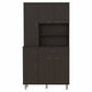 67" Black Wood Seven Door Pantry Or Storage Closet