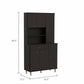 67" Modern Black Pantry Cabinet with Five Shelves