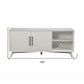64" White Pine Solid Wood Open Shelving TV Stand
