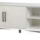 64" White Pine Solid Wood Open Shelving TV Stand
