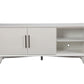 64" White Pine Solid Wood Open Shelving TV Stand