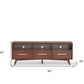 64" Brown Mahogany Solid Wood Open Shelving TV Stand