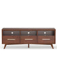 64" Brown Mahogany Solid Wood Open Shelving TV Stand