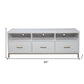 64" White Mahogany Solid Wood Open Shelving TV Stand