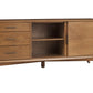 64" Brown TV Stand with Drawers and Sliding Door