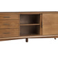 64" Brown TV Stand with Drawers and Sliding Door