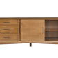 64" Brown TV Stand with Drawers and Sliding Door