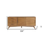 64" Brown TV Stand with Drawers and Sliding Door
