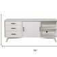 64" White Mahogany Solid Wood Enclosed and Open Storage TV Stand
