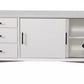 64" White Mahogany Solid Wood Enclosed and Open Storage TV Stand