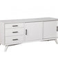 64" White Mahogany Solid Wood Enclosed and Open Storage TV Stand