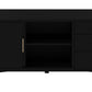 64" Black Mahogany Solid Wood Enclosed and Open Storage TV Stand