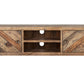 63" Wood Brown Reclaimed Pine And Plywood Open Shelving TV Stand
