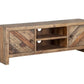63" Wood Brown Reclaimed Pine And Plywood Open Shelving TV Stand