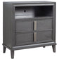 36" Gray Pine Poplar Solids With Mindy And Veneer Open Shelving TV Stand
