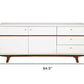 65" White Mahogany Solids And Veneer Cabinet Enclosed Storage TV Stand