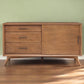 50" Mahogany Solid Wood Enclosed and Open Storage TV Stand