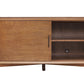 50" Mahogany Solid Wood Enclosed and Open Storage TV Stand