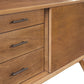 50" Mahogany Solid Wood Enclosed and Open Storage TV Stand