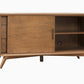50" Mahogany Solid Wood Enclosed and Open Storage TV Stand