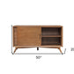 50" Mahogany Solid Wood Enclosed and Open Storage TV Stand
