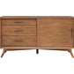50" Mahogany Solid Wood Enclosed and Open Storage TV Stand