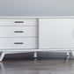 50" White Solid Wood Cabinet Enclosed Storage TV Stand