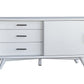 50" White Solid Wood Cabinet Enclosed Storage TV Stand