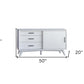 50" White Solid Wood Cabinet Enclosed Storage TV Stand