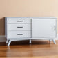 50" White Solid Wood Cabinet Enclosed Storage TV Stand