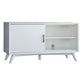 50" White Solid Wood Cabinet Enclosed Storage TV Stand