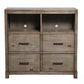42" Brown Solid Wood Open Shelving TV Stand