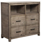 42" Brown Solid Wood Open Shelving TV Stand