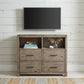 42" Brown Solid Wood Open Shelving TV Stand