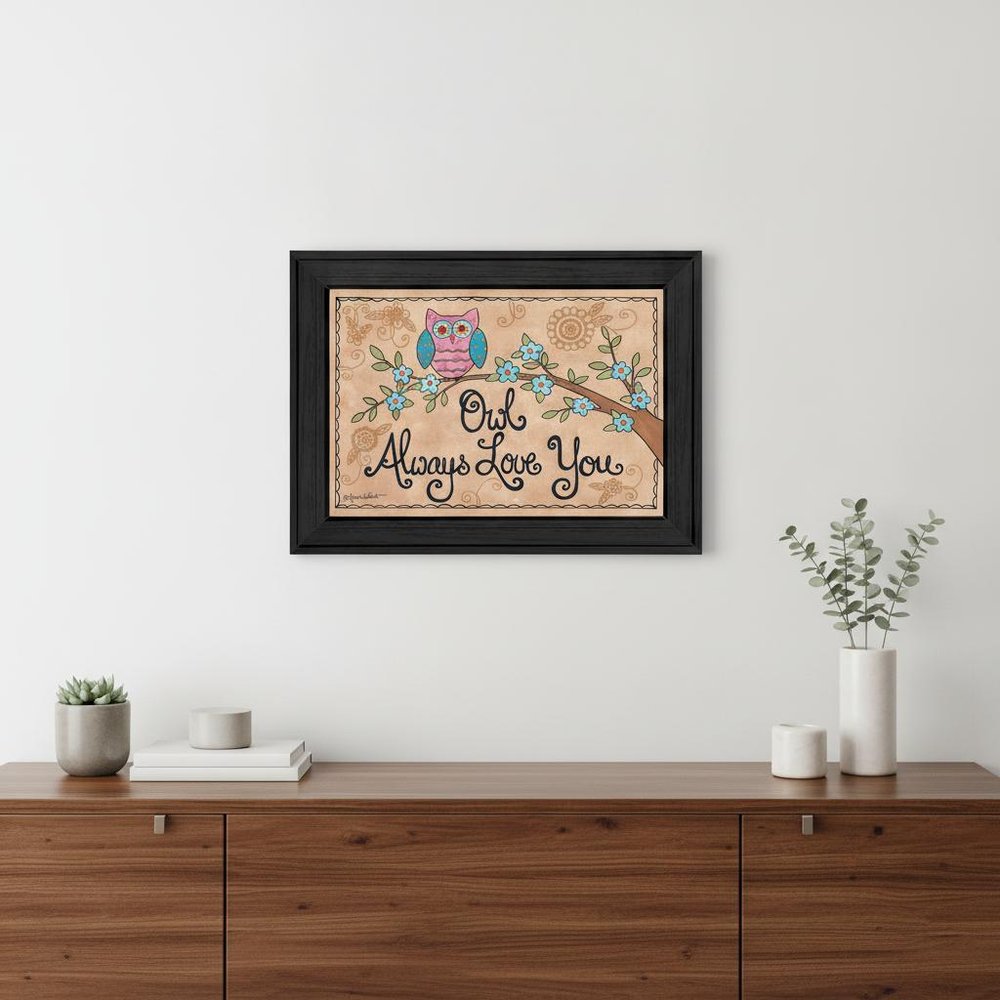 Owl Always Love You 2 Black Framed Print Wall Art