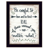 Be Careful 2 Black Framed Print Wall Art