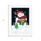 Plaid Stocking Hat Snowman White Framed Print Wall Art