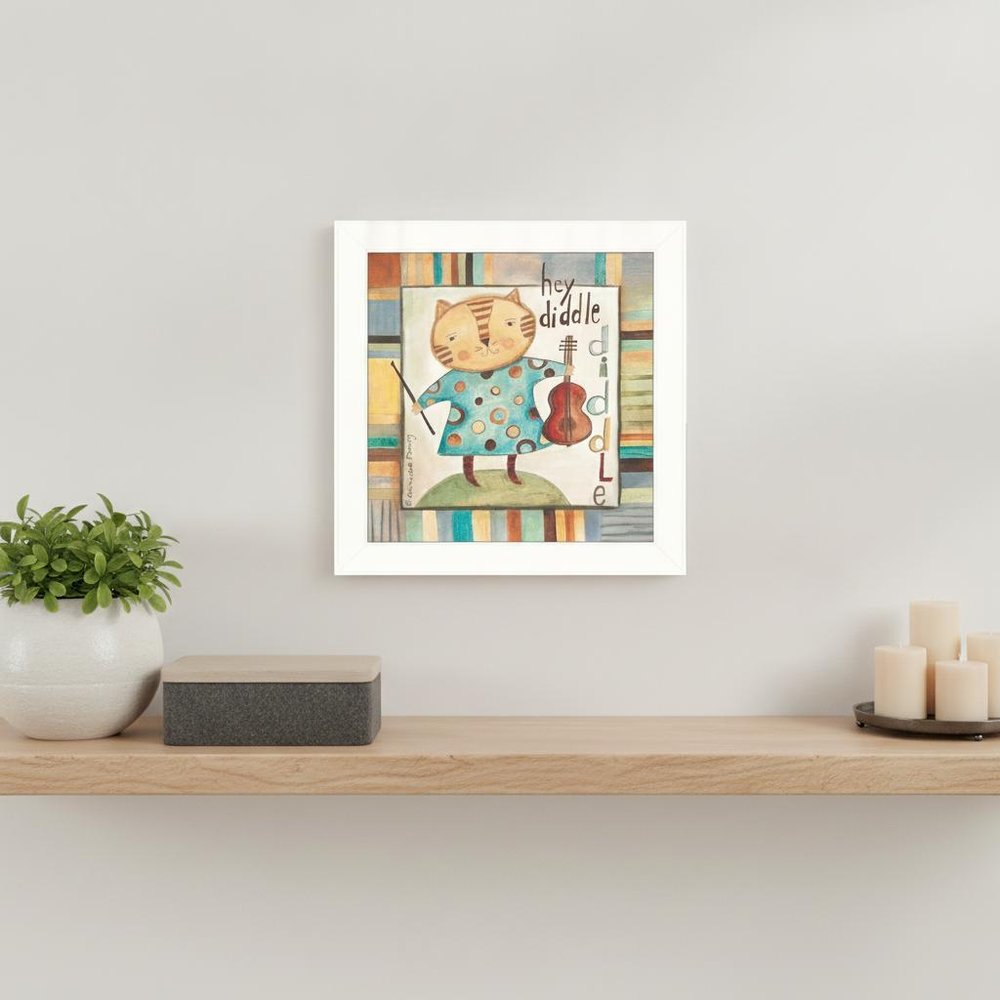 Hey Diddle Diddle White Framed Print Wall Art